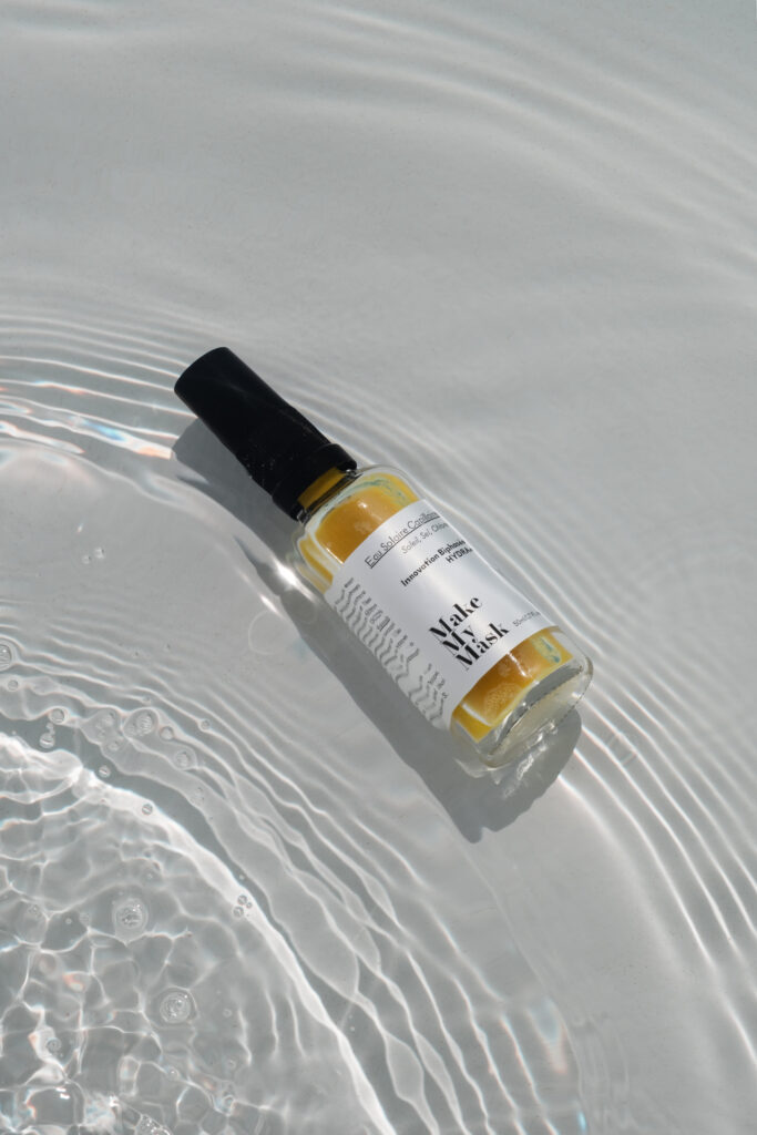 Campagne publicitaire nouveau produit capillaire solaire pour la marque Make My Mask par le Coco Studio, nouveauté été 2024